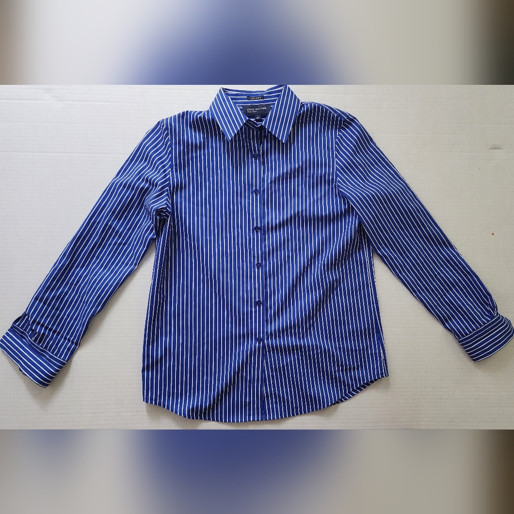 Blue Striped Button-Up Shirt